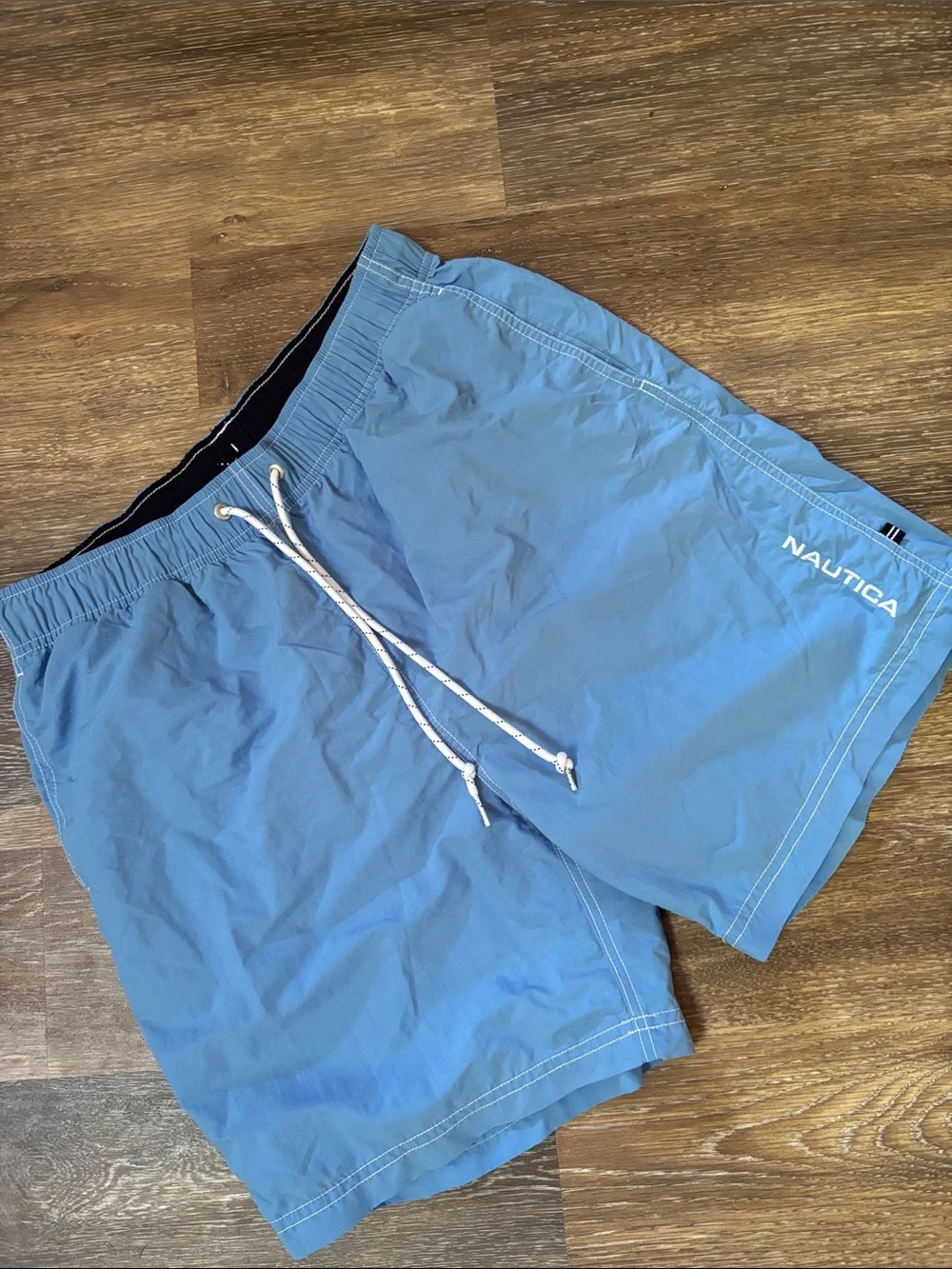 Nautica Men’s Blue Swim Trunks with  Drawstring medium